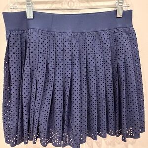 Greyson Navy Perforated Pleated Golf‎ Skirt Skort Size Large 16.5"